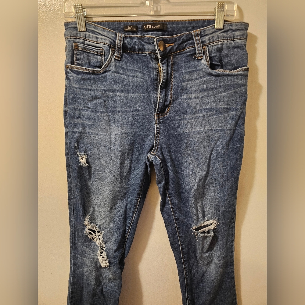 STS Blue Ellie High Rise Ankle Distressed Step Hem Jeans Women's Size 30 - Picture 2 of 14